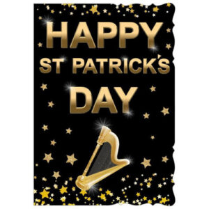 Happy St Patricks Day Card Black