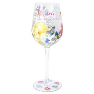Mother's Day Floral And Colourful Wine Glass