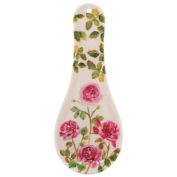 Rose Garden White Spoon Rest