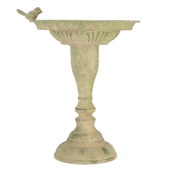 Green aged metal bird bath image