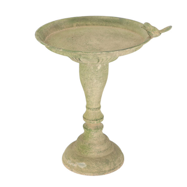 Green aged metal bird bath image