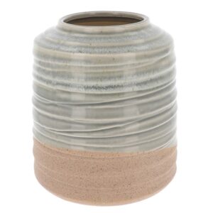 Ceramic Large Grey And Sand Dip Vase