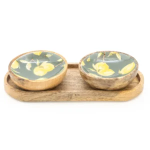 Set of 2 Small Mango Wood Dipping Bowls - Sicilian Orchard