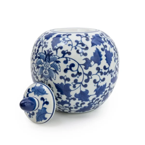 Sumatra Blue & White Ginger Jar 9” LID OFF