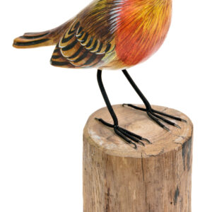 Decorative Robin On Wooden Log 16x12x6cm