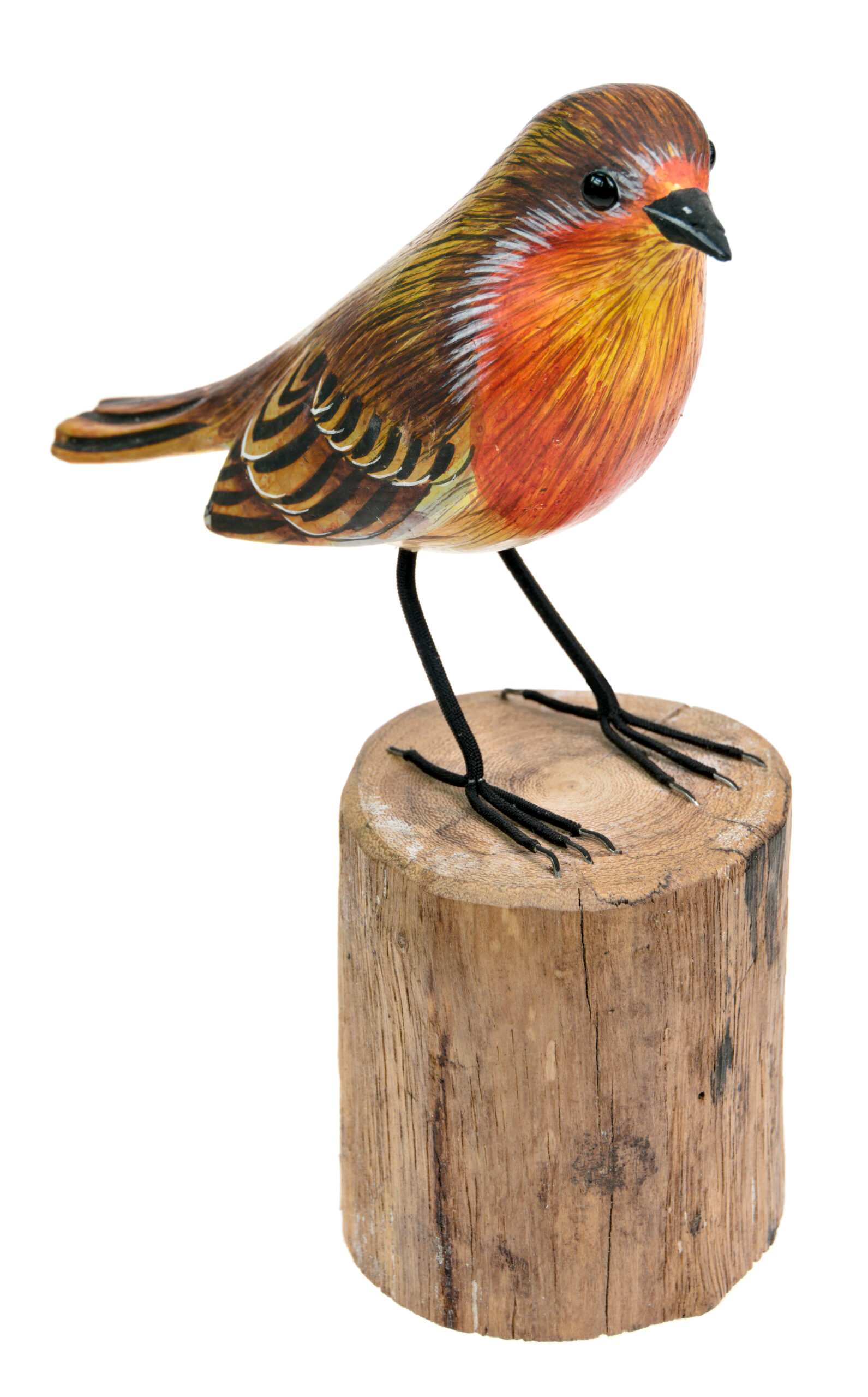 Decorative Robin On Wooden Log 16x12x6cm