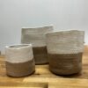 Set of 3 Cotton Rope Storage Baskets - White - Image 2