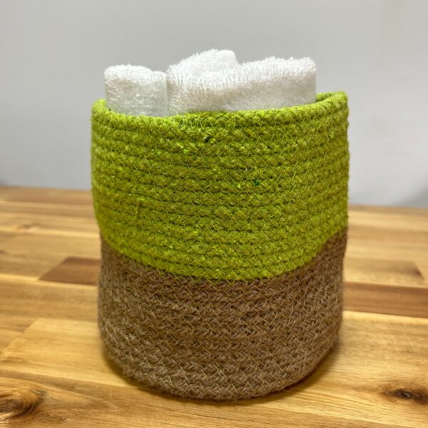 Set of 3 Cotton Rope Storage Baskets - Pistachio - Image 3