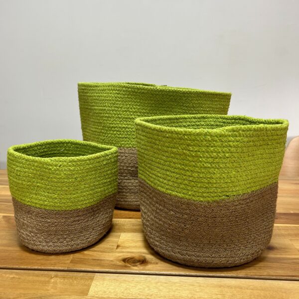 Set of 3 Cotton Rope Storage Baskets - Pistachio - Image 5
