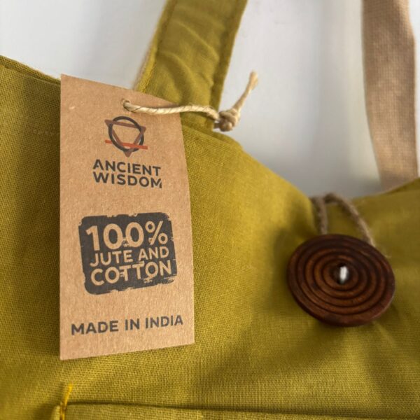 Jute & Cotton Reversible Big Bag - Pistachio - Image 4