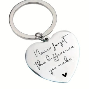 Never Forget The Difference You Make – Silver Metal Keyring