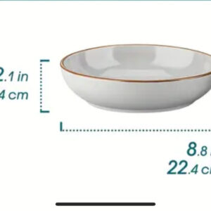 Grey Glazed Stoneware Pasta Bowl