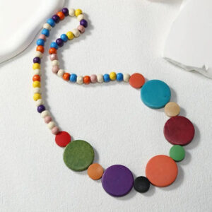 Hand Made Muticolored Discs Necklace 20 inch