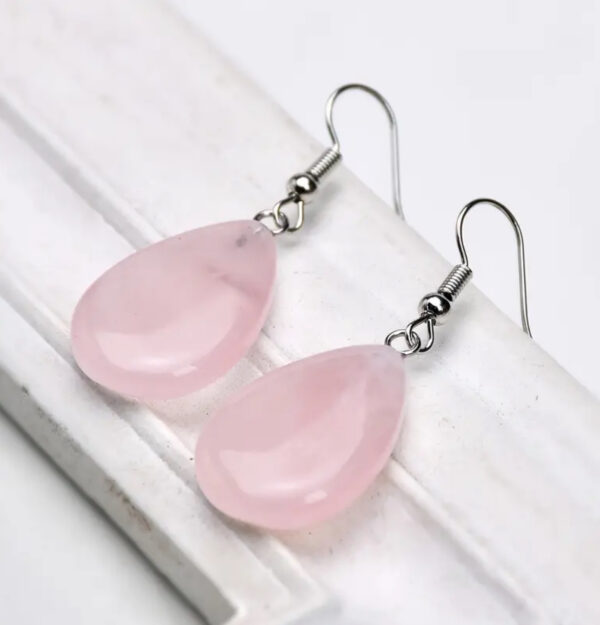 Rose Quarts Teardrop Earrings
