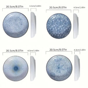 Hand Painted Nordic Serving Bowls 20.5cm