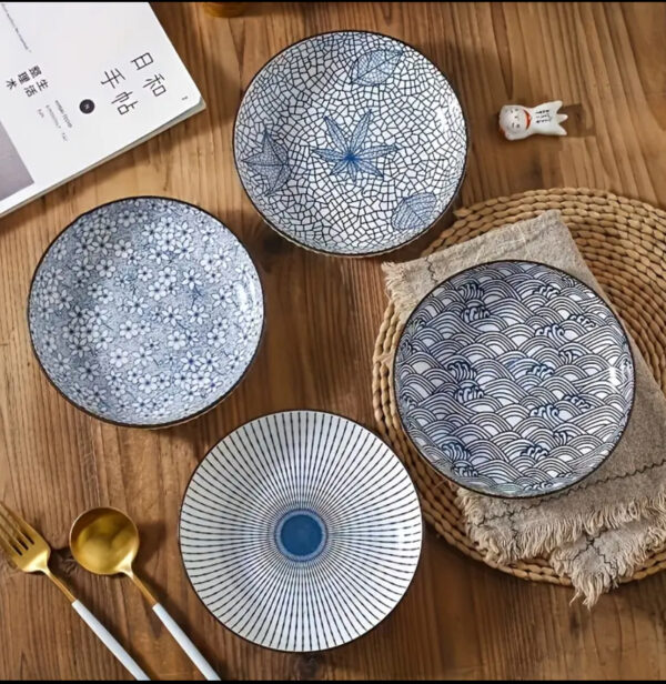 Hand Painted Nordic Serving Bowls 20.5cm