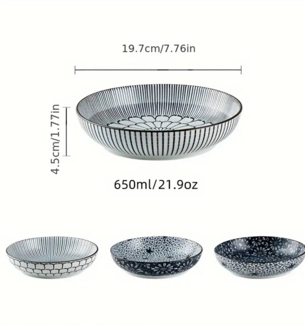Hand Painted Deep Hue  Serving Bowl Collection 19.7 cm - Image 2