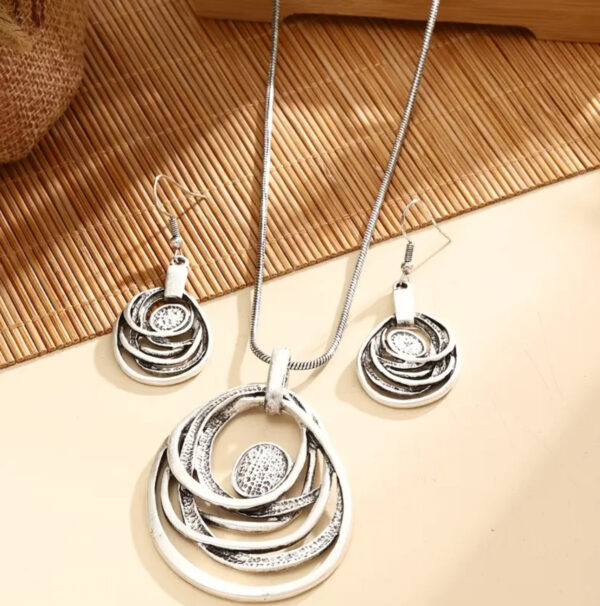 Rustic Coil Earrings and necklace