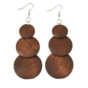 Hand Made Wooden Discs Earrings