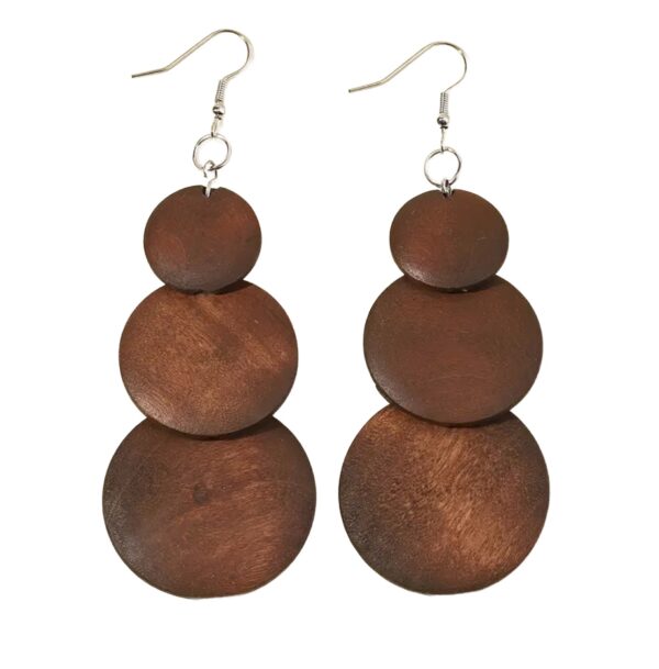 Hand Made Wooden Discs Earrings