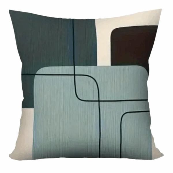 Gridline Blue with Green Hues cushion