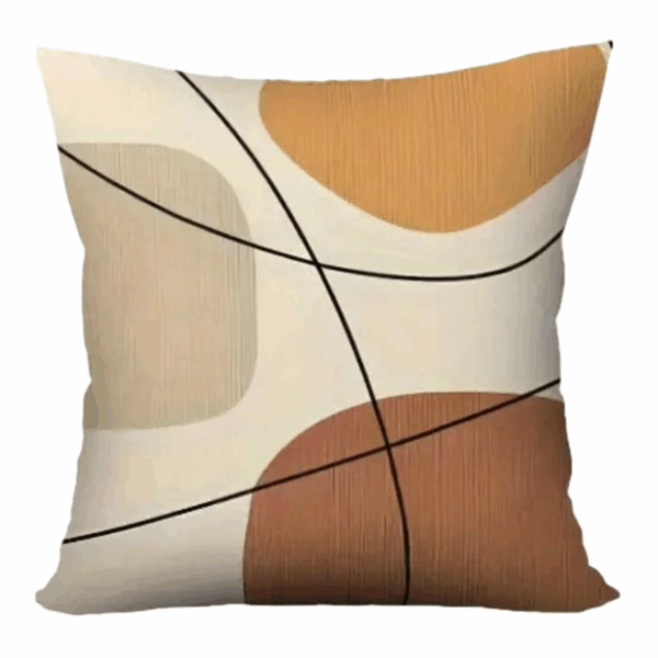 Gridline Light Yellow with Brown 45X45 cushion