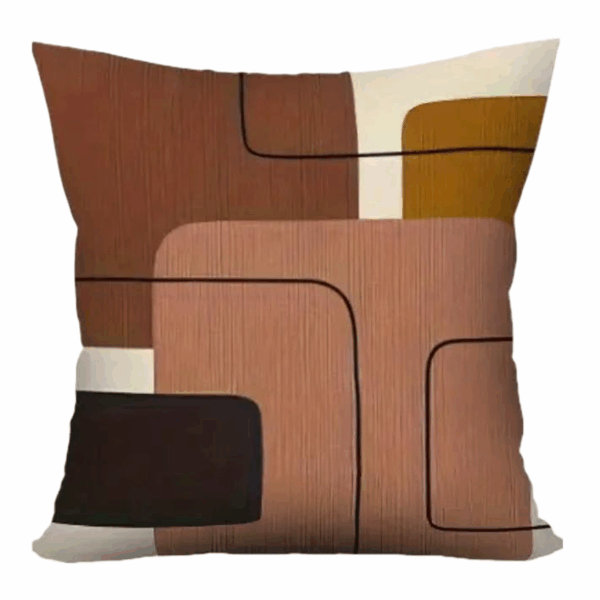 Gridline Browns and Russet 45x45 cushion