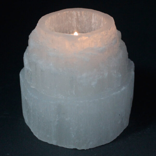 Selenite Mountain Top Candle Holder - 8 cm - Image 2
