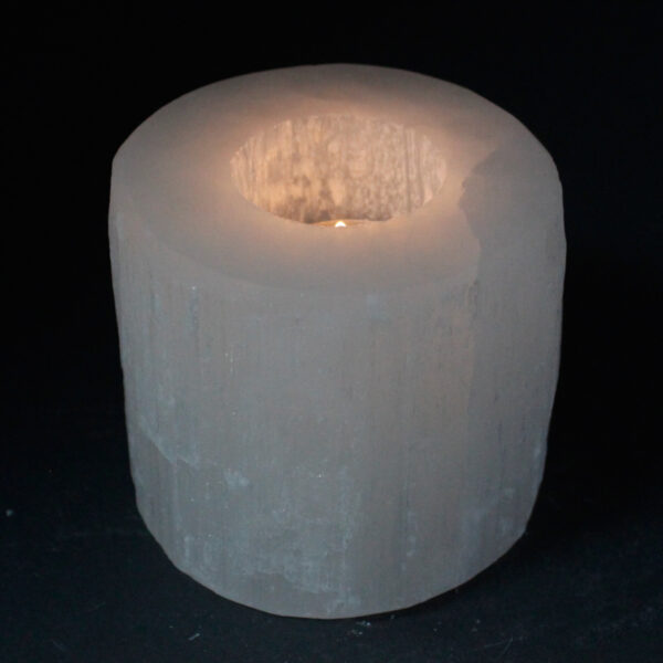 Selenite Cylinder Candle Holder - 8 cm - Image 2