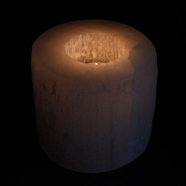 Selenite Cylinder Candle Holder - 8 cm - Image 3
