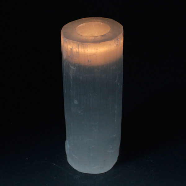 Selenite Cylinder Candle Holder - 20 cm - Image 2