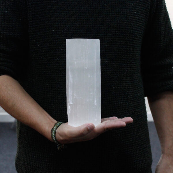 Selenite Cylinder Candle Holder - 20 cm - Image 4