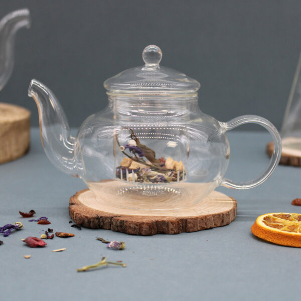Glass Infuser Teapot - Round Pearl - 400ml - Image 2