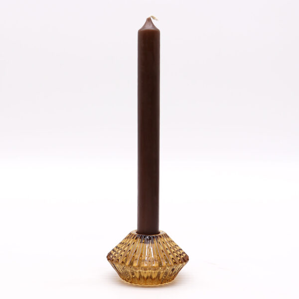 Flower Flip Dinner Candle / Tealight Holder - Antique Amber - Image 2