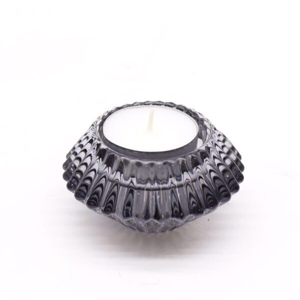 Flower Flip Dinner Candle / Tealight Holder - Midnight Grey - Image 3