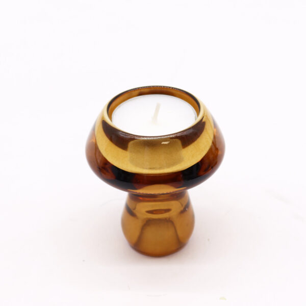 Mushroom Flip Dinner Candle / Tealight Holder - Antique Amber - Image 3
