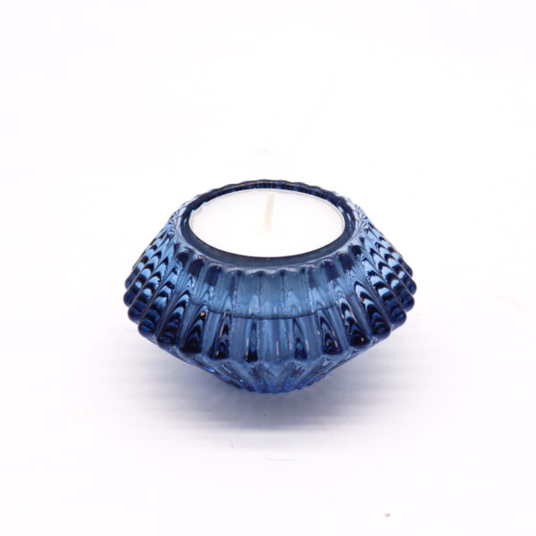 Flower Flip Dinner Candle / Tealight Holder - Royal Blue - Image 3