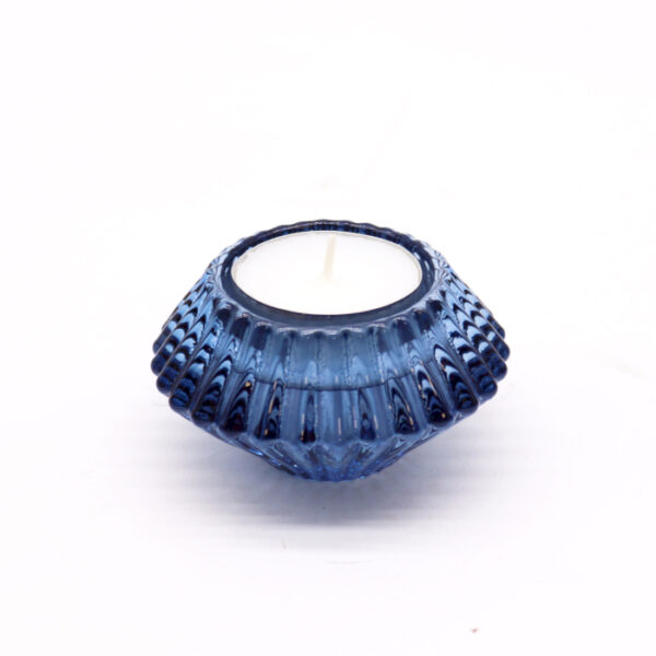 Flower Flip Dinner Candle / Tealight Holder - Royal Blue - Image 6