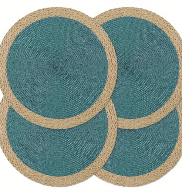 set of 4 teal place mats