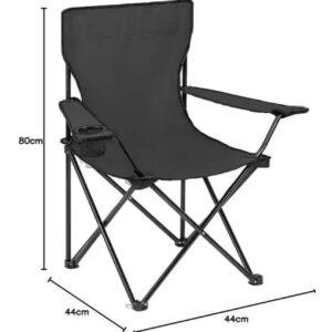 Black Folding Camping Chair With Carry Bag.