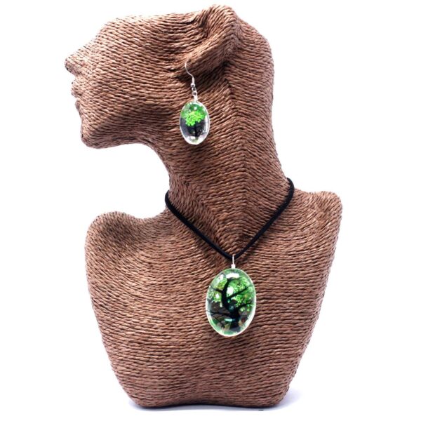Pressed Flowers Jewellery Set - Tree of Life set - Green - Image 2