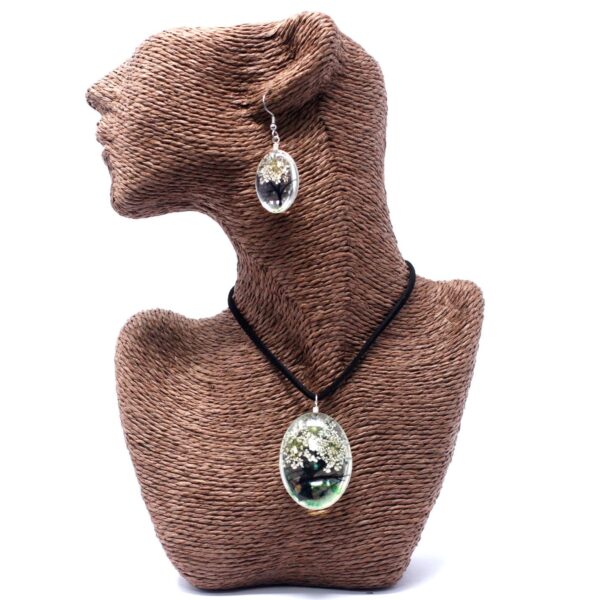 Pressed Flowers Jewellery Set - Tree of Life set - White - Image 2