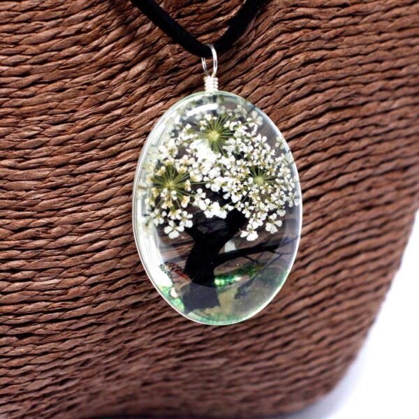 Pressed Flowers Jewellery Set - Tree of Life set - White - Image 3