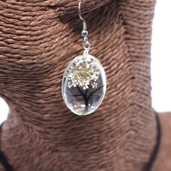 Pressed Flowers Jewellery Set - Tree of Life set - White - Image 4