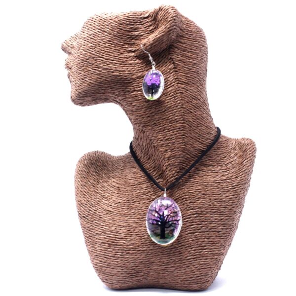 Pressed Flowers Jewellery Set - Tree of Life set - Lavender - Image 2