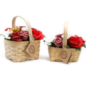 Large Red Soap Bouquet in Wicker Basket