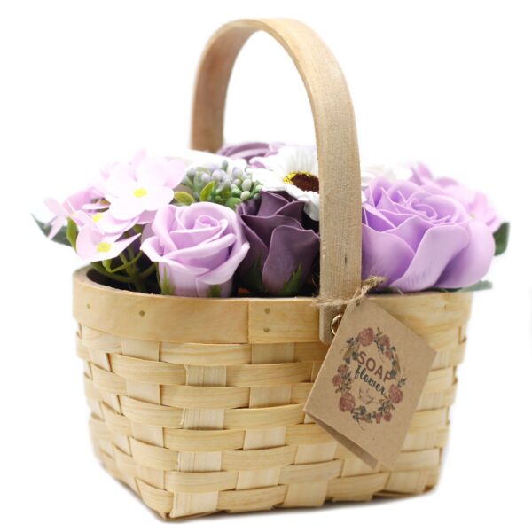 Large Lilac Bouquet in Wicker Basket - Image 3