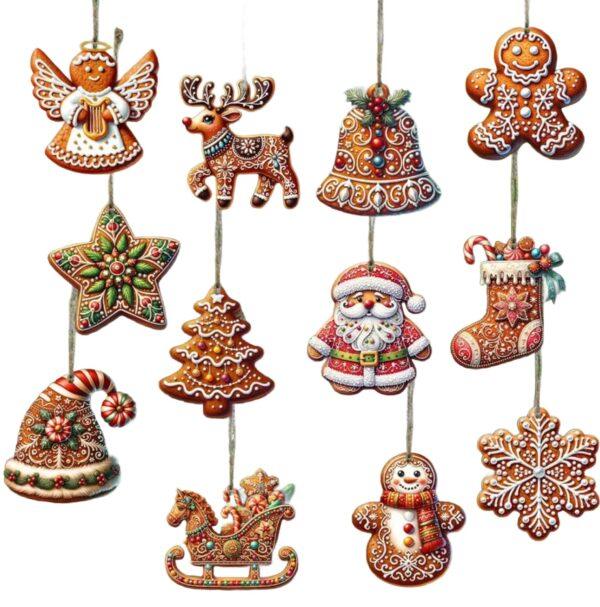 Wooden Gingerbread Hanging Decorations