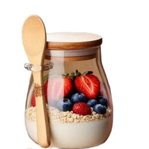Rustic Glass Jar with Wooden Lid & Spoon – 12oz