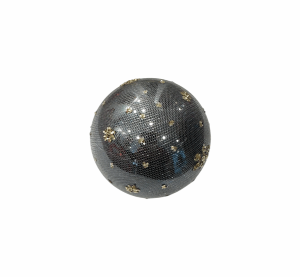 Grey Mesh Glitter Bauble – 8cm